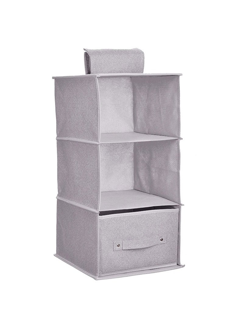 FASHION HOME Hanging Shelf Closet Organizer Storage Box Collapsible Clothes Rack Hanger Accessories 1pc  - Image 1