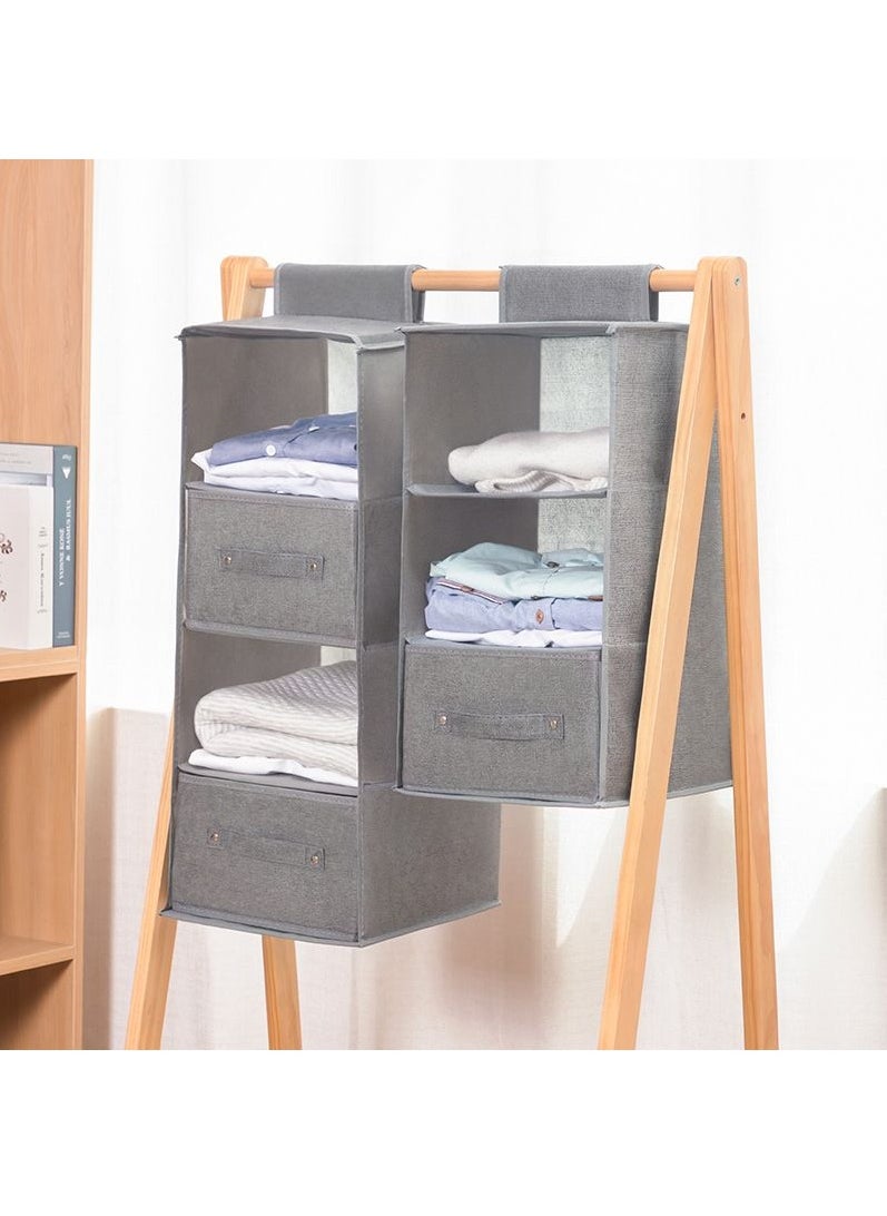FASHION HOME Hanging Shelf Closet Organizer Storage Box Collapsible Clothes Rack Hanger Accessories 1pc  - Image 4