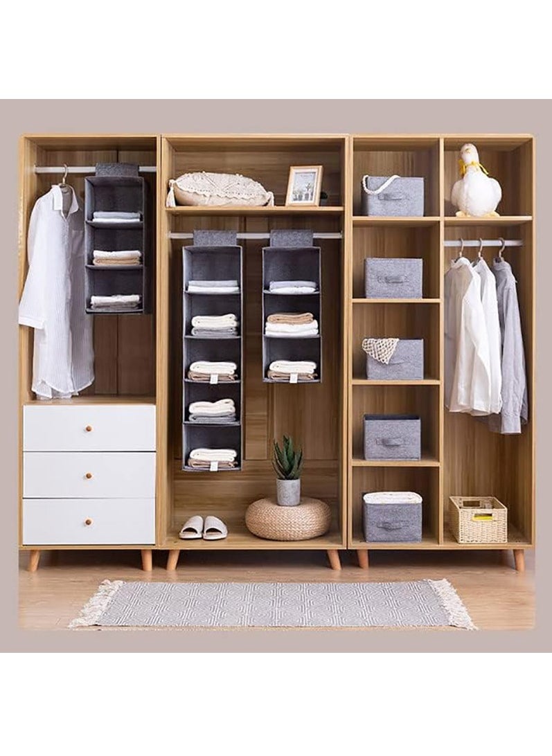 FASHION HOME Hanging Shelf Closet Organizer Storage Box Collapsible Clothes Rack Hanger Accessories 1pc  - Image 5