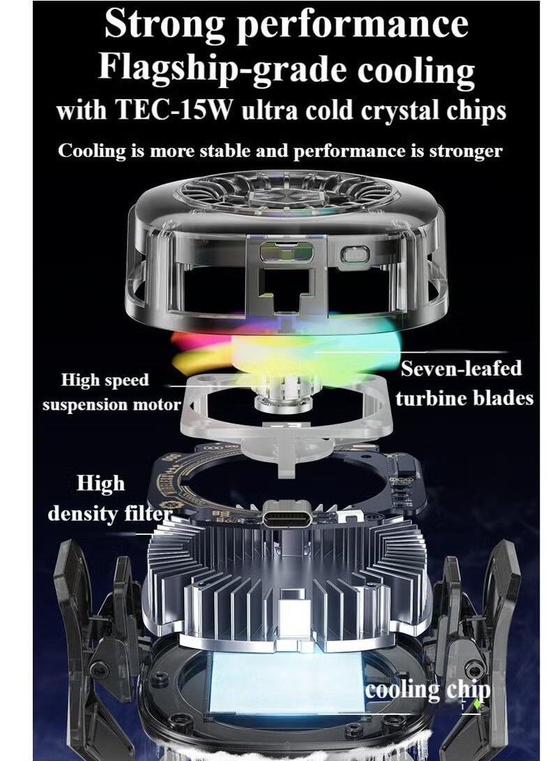 Magnetic Mobile Phone Cooler with Semiconductor Cooling Chip, Universal Cooling Fan for iPhone & iPad, Perfect for TikTok Live, Outdoor Vlogs, Mobile Gaming – Portable & Efficient - Image 4