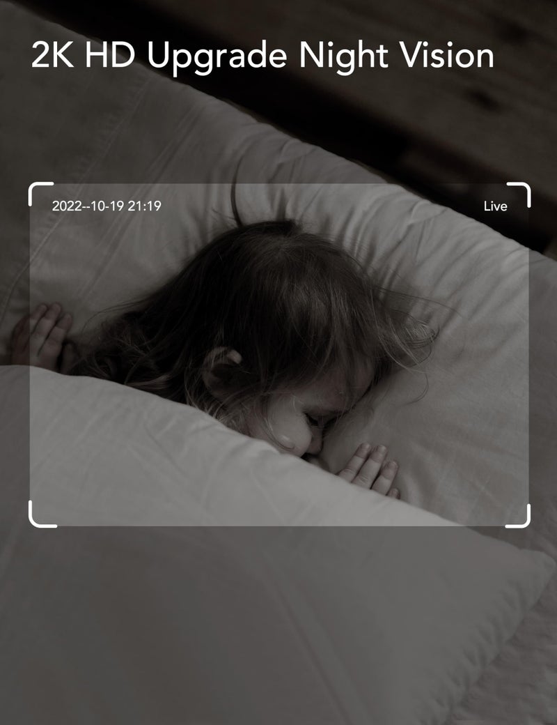nooie Baby Monitor WiFi Smartphone, Baby Monitor with Camera and Audio 2.4GHz, Motion and Sound Detection, 2K HD Night Vision, Two-Way Audio, SD or Cloud Storage, Compatible with Alexa and Google - Image 3