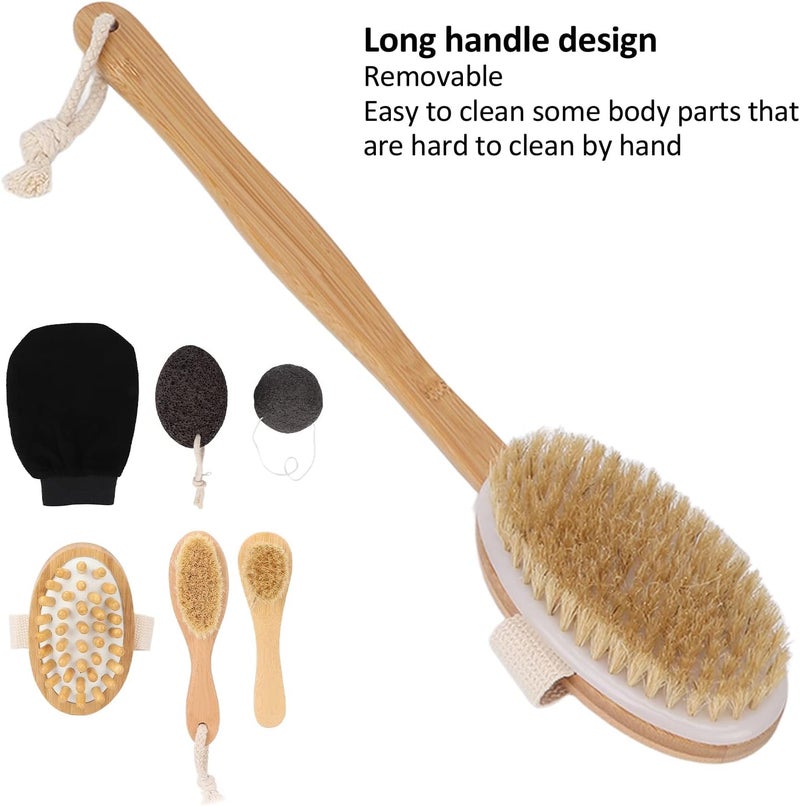 klarako Bath Brush Set,Multifunctional Back Scrubber Exfoliating Brushes Long Handle Massage Brush for Women Shower - Image 2