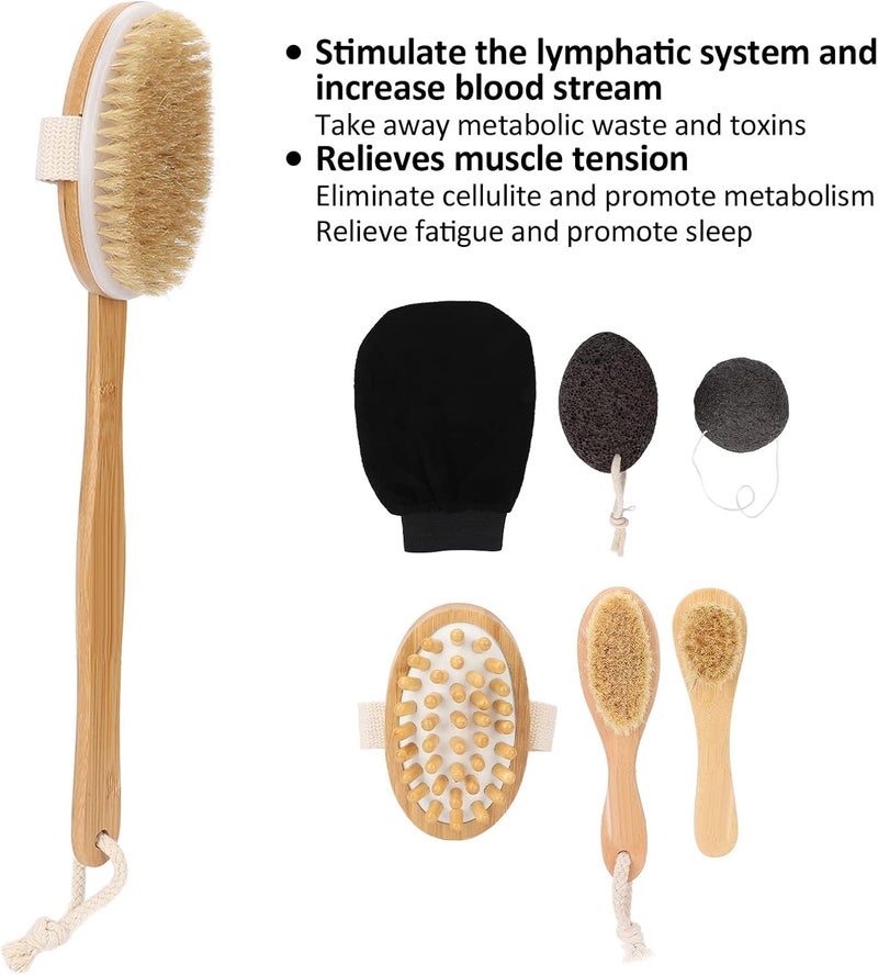 klarako Bath Brush Set,Multifunctional Back Scrubber Exfoliating Brushes Long Handle Massage Brush for Women Shower - Image 4