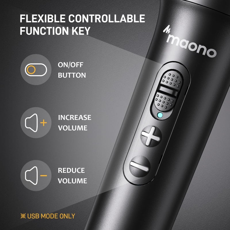 MAONO USB/XLR Podcast Dynamic Microphone, Studio Mic Kit with Volume Control, Shock Mount, Pop Filter, Ideal for Vocal, Instruments Recording, Voice Over, Live Streaming (HD300T) - Image 3