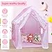 Decalsweet Kids Play Tent Pink Princess Tent for Girls Large and Foldable Kids Playhouse with Windows Portable and Lightweight Playtent Indoor Outdoor for Gift to Toddlers - Image 4