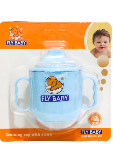 Fly Baby Training Cup With Straw Multi Color