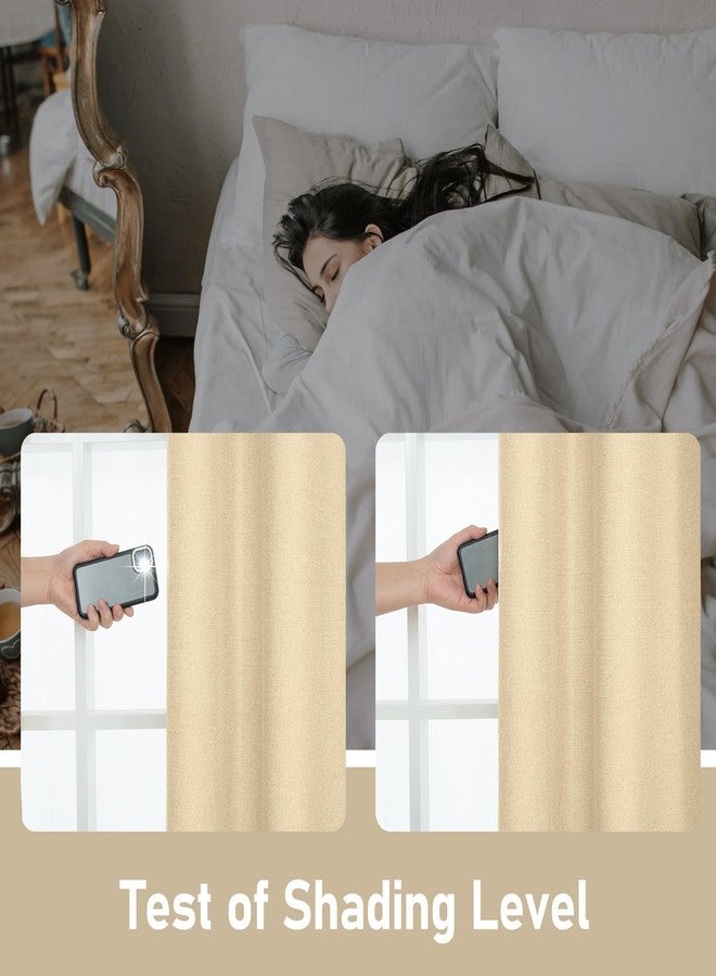 LAMIT Sand Linen Curtains for Living Room 84 Inch Length 2 Panels, No See Through Thick Window Drapes Light Filtering Privacy Linen Textured Panels with Grommet for Bedroom, 52 x 84 Inch - Image 5