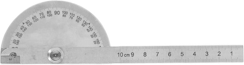 Adjustable Angle Protractor Stainless Steel, 0-180 Degree Angle Measure Tool, 0-10cm Ruler -, Durable Construction, Ideal for Woodworking and Drafting - Image 1