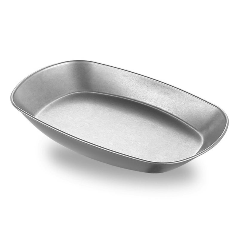 Stainless Steel Plates: L Size Retro Snowflakes, Space Saving Stackable Design - Dishwasher Safe Durable Plates for Camping, Picnics, Everyday Dining - Image 1