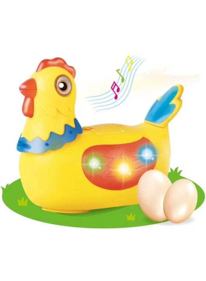 Toy Box Electric Laying Hen Toy for Kids Walks and Lays Eggs with Lights and Fun Music - Image 1