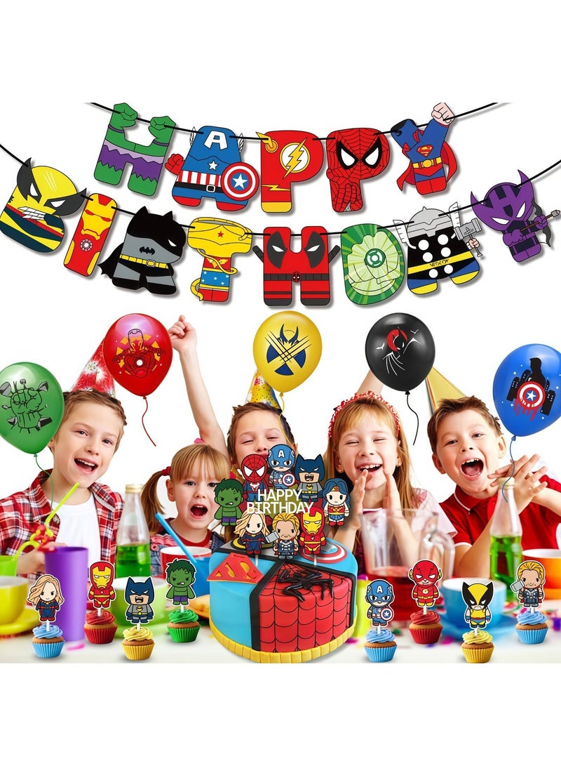 Balloon World Spider Man Balloon Garland Set with Happy Birthday Banner,Cake Topper,Perfect for Graduation Baby Shower Birthday Bachelorette Party Backdrop Decoration,Suitable for Indoor and Outdoor - Image 2