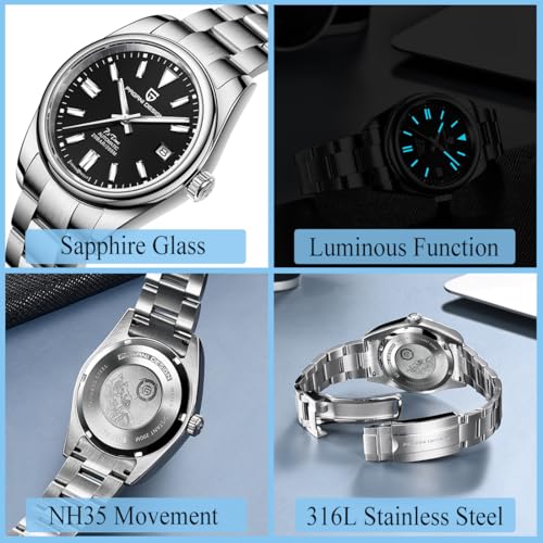 PAGRNE DESIGN Pagani Design Watches for Men Japanese NH35 Movement 40mm Sapphire Glass Stainless Steel Luxury Men's Automatic Diver's Watch - Image 4