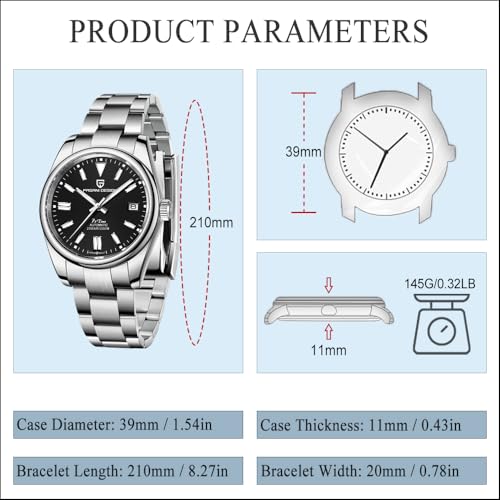 PAGRNE DESIGN Pagani Design Watches for Men Japanese NH35 Movement 40mm Sapphire Glass Stainless Steel Luxury Men's Automatic Diver's Watch - Image 5