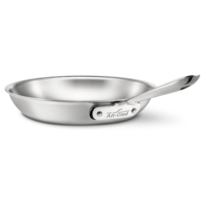 All-Clad AllClad D5 5Ply Brushed Stainless Steel Fry Pan 12 Inch Induction Oven Broiler Safe 600F Pots and Pans Cookware Silver 