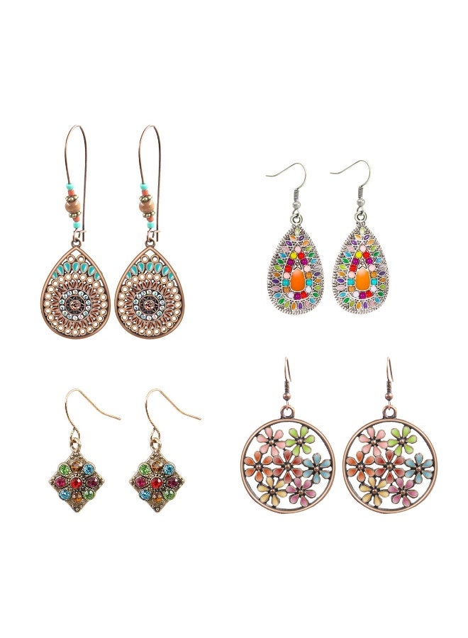 4 Pairs Of Vintage Pendant Earrings - Image 1