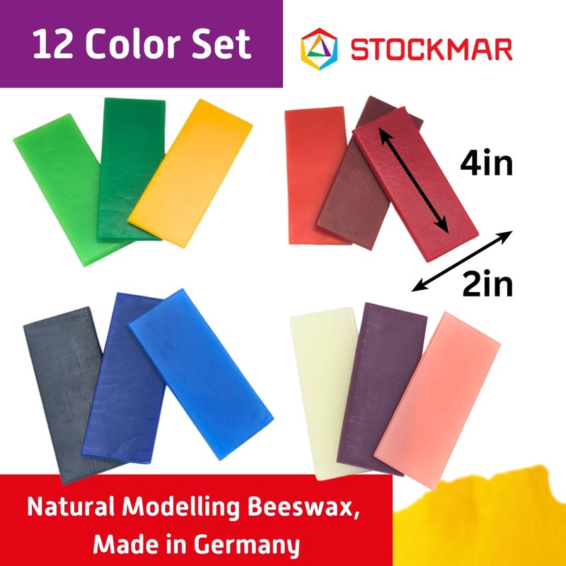 Stockmar Modelling Beeswax - 12 Beeswax Sheets of Assorted Colors - for Kids, Artists Looking for Waldorf Art Supplies, Non Toxic Beeswax, Non Drying Beeswax Modeling Wax for Homeschoolers - Image 2