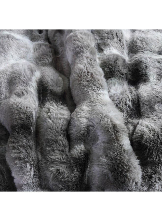 Pan Home Brezza Supersoft Fur Blanket 150X200cm - Grey - Image 4