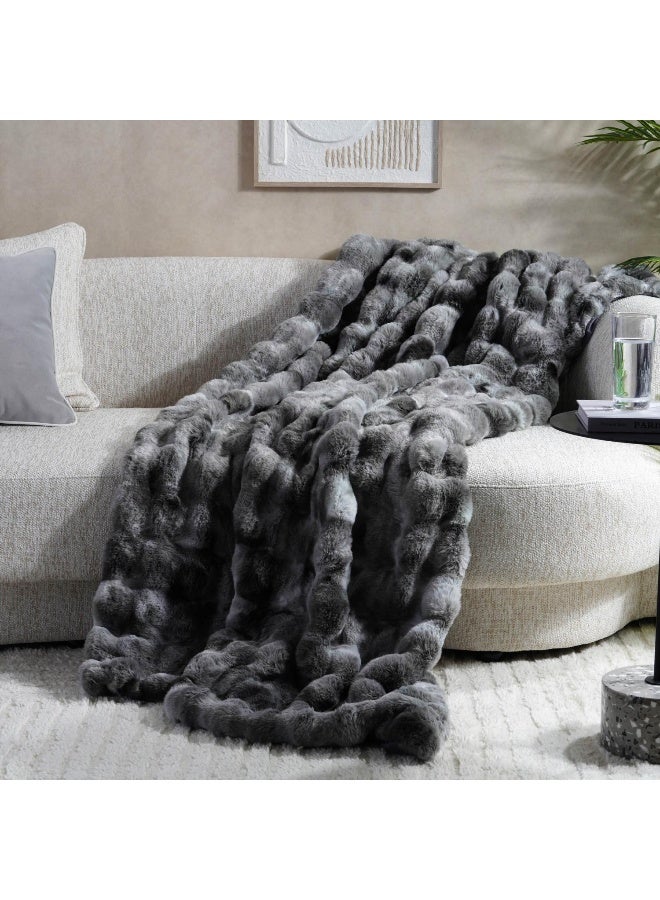 Pan Home Brezza Supersoft Fur Blanket 150X200cm - Grey - Image 2