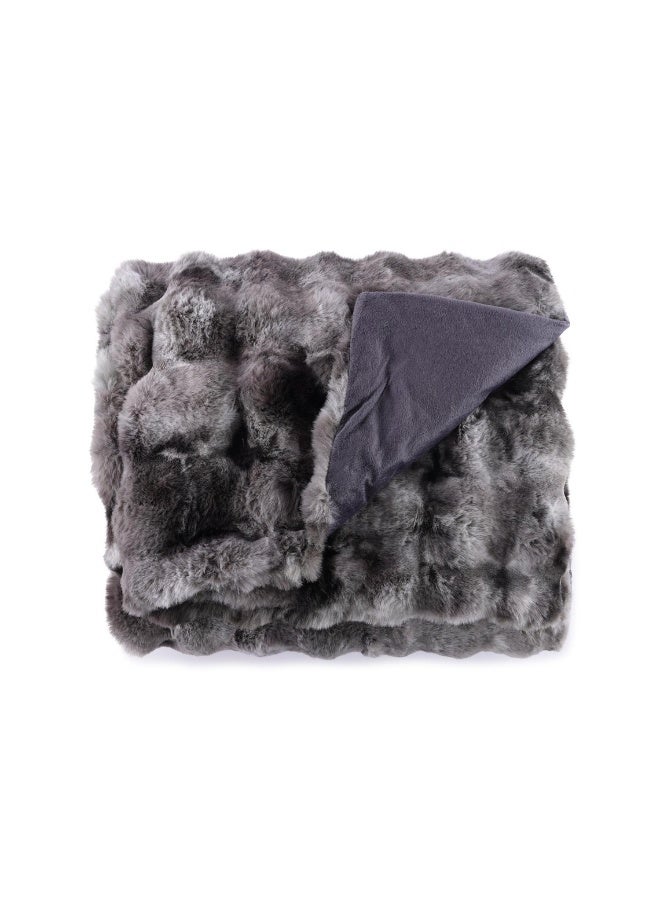 Pan Home Brezza Supersoft Fur Blanket 150X200cm - Grey - Image 1