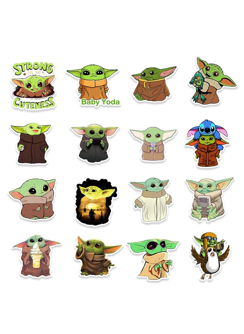Generic - 50-Piece Baby Yoda Stickers Anime Stickers Waterproof Cartoon Stickers Graffiti Stickers - Image 1