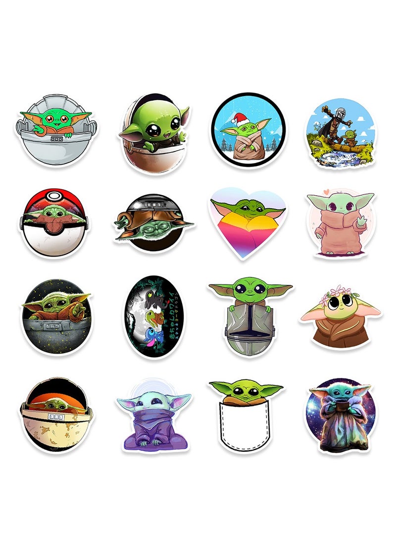 Generic - 50-Piece Baby Yoda Stickers Anime Stickers Waterproof Cartoon Stickers Graffiti Stickers - Image 1