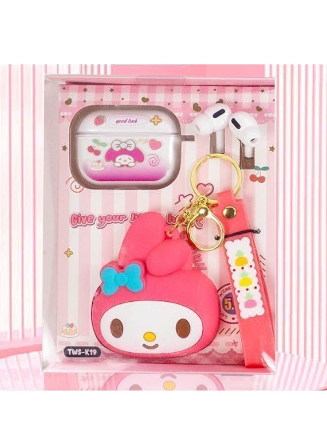 Sanrio High-Quality Wireless Bluetooth Earbuds with Noise Cancellation, In-Ear Design, Excellent Sound Quality, and Long Battery Life (Includes Cartoon Storage Bag and Earbud Case) - Image 1