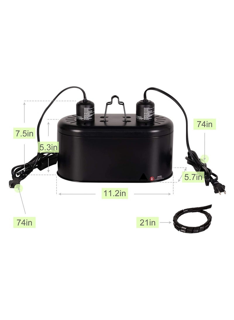 REPTIZOO - REPTI ZOO Dual Reptile Light Fixture for Reptile Dome UVB Lamp Fixture Dual Reptile Reflector Dome Lamp Cap (DRL01) - Image 1