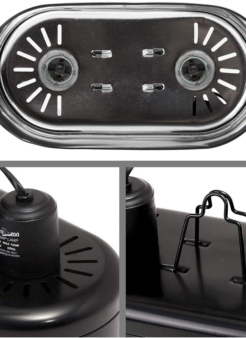 REPTIZOO - REPTI ZOO Dual Reptile Light Fixture for Reptile Dome UVB Lamp Fixture Dual Reptile Reflector Dome Lamp Cap (DRL01) - Image 1