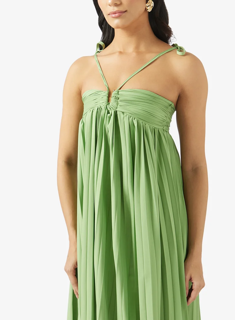 Ella  Halter Neck Pleated Dress for Women | Best Price UAE