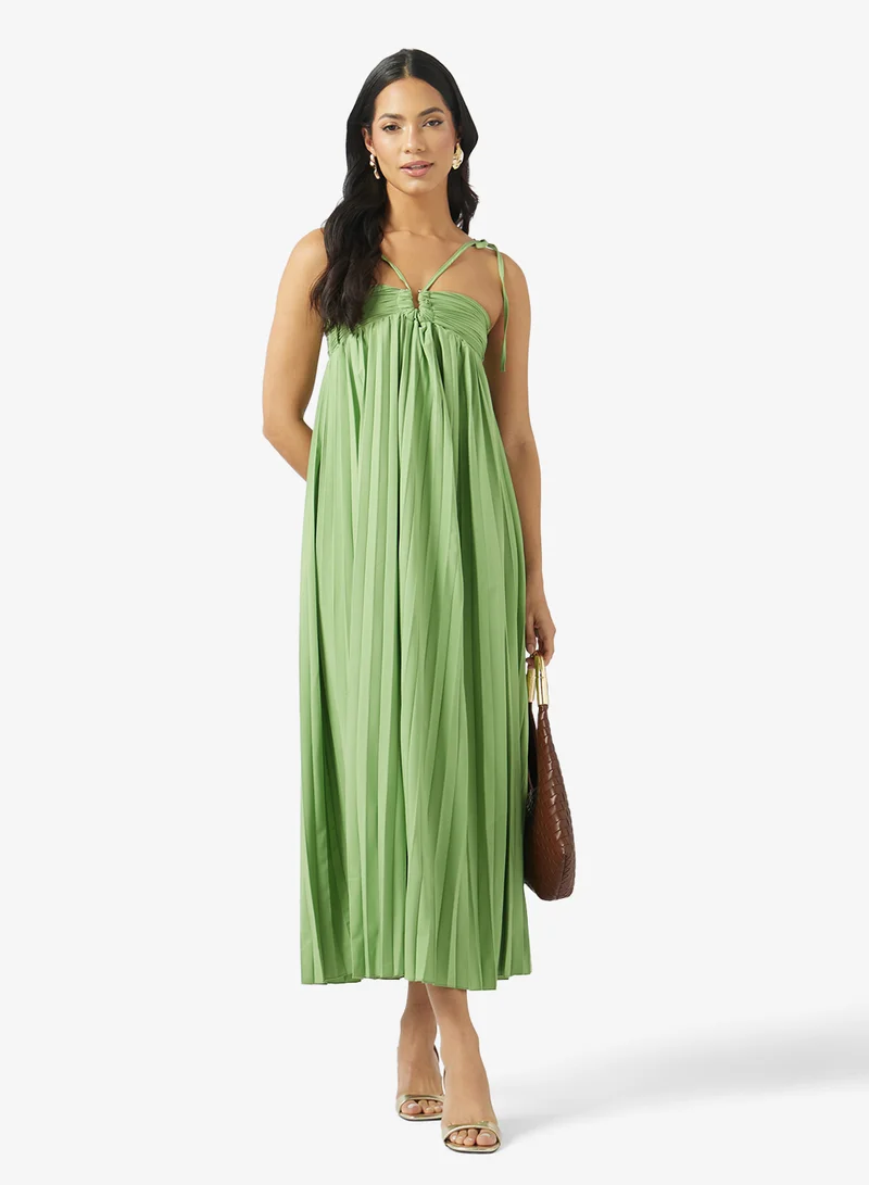 Ella  Halter Neck Pleated Dress for Women | Best Price UAE
