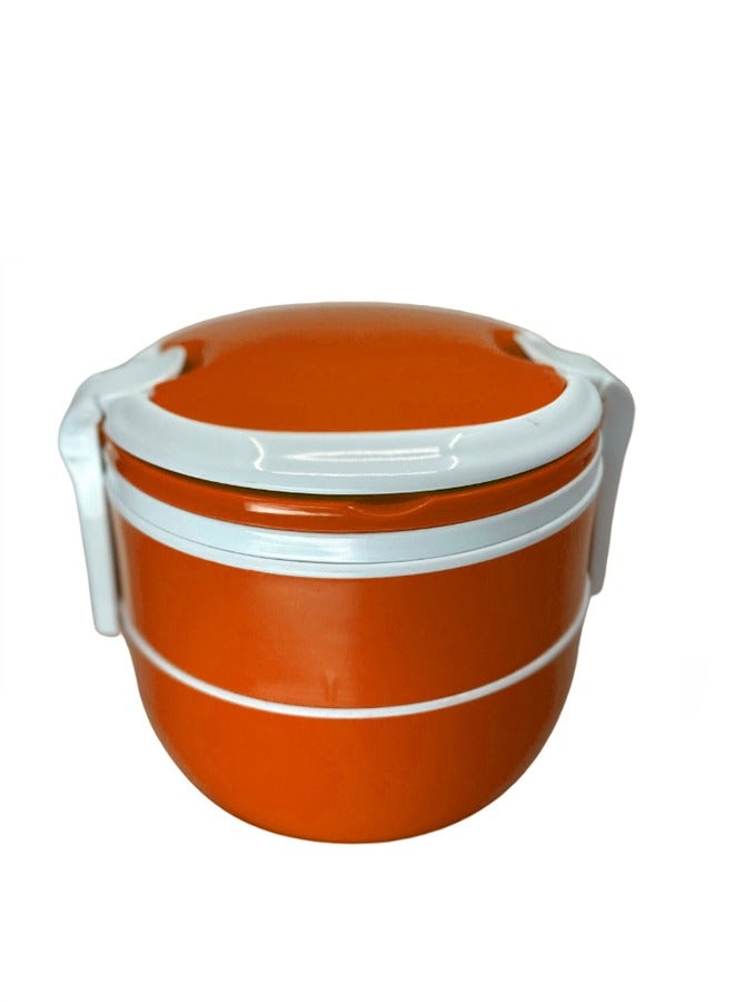 YOLO Double Storage Round Tiffin Box with Handle-Red - Image 3