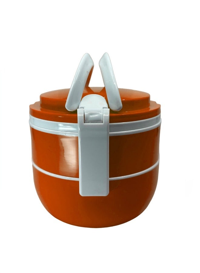 YOLO Double Storage Round Tiffin Box with Handle-Red - Image 2