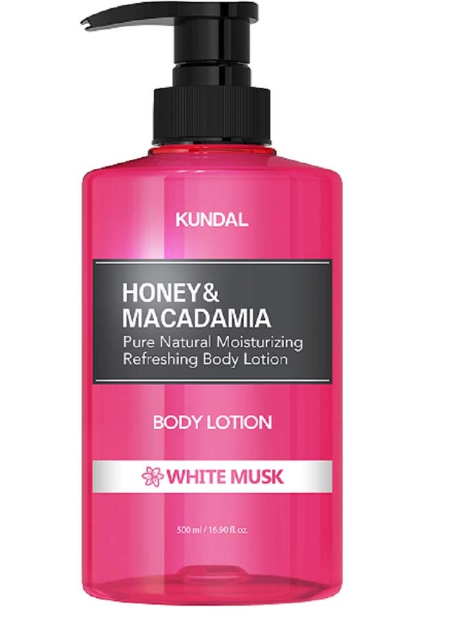 Kundal Honey & Macadamia Pure Natural Moisturizing Refreshing Body Lotion White Musk 500ml - Image 1