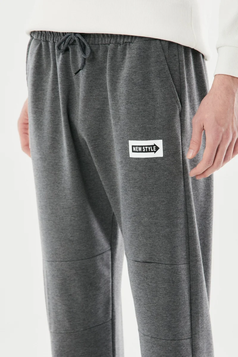 FullaModa Printed Elastic Waist Jogger Sweatpants
