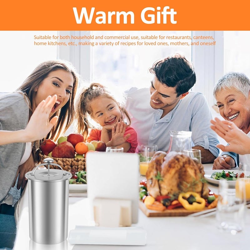 windforgecraft Meat Press Cooker Stainless Steel Ham Press Maker Multifunctional Meat Press Marker with Thermometer &15 Zipper Sandwich Bags Reusable Deli Meat Press for Making Homemade Deli Meat - Image 4