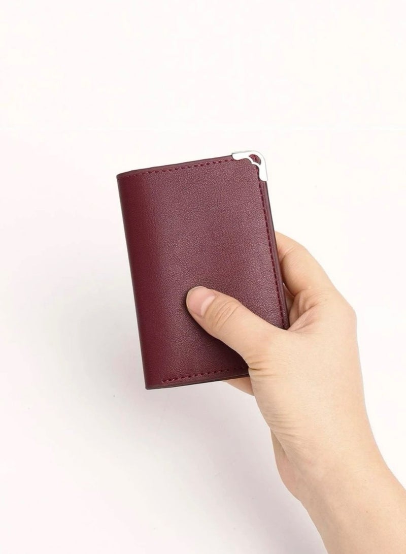 Elegant Slim Classic Small Wallet For Men - Burgundy