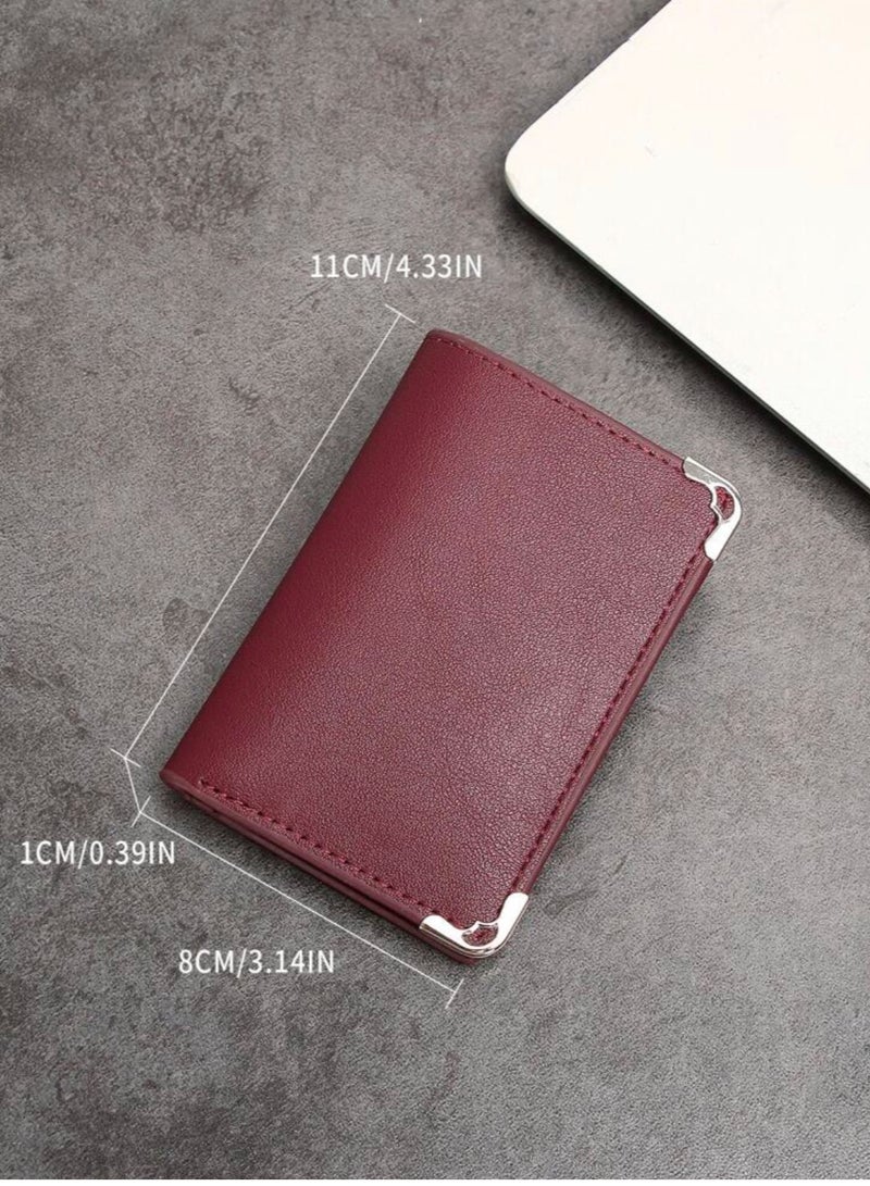 Elegant Slim Classic Small Wallet For Men - Burgundy