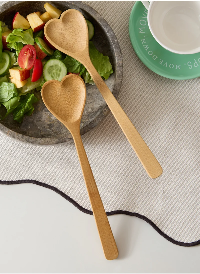 Sass & Belle Heart Bamboo Salad Servers