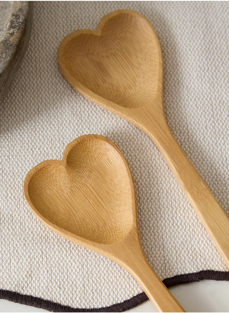 Sass & Belle Heart Bamboo Salad Servers