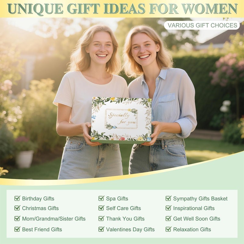 Sparkalyn Gift Baskets for Women, 11 PCS Unique Birthday Gifts for Women, Self Care Gift Baskets, Thank You, Get Well, Sympathy Inspirational Friendship Gifts for Mom, Grandma, Sister,Friends (Sage Green) - Image 3