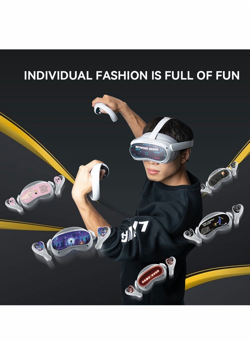 SYOSI Decal Sticker Skin for PICO 4,for VR Headset Lens and Controllers, Protection Film for Virtual Reality Gaming Handle Front Face  - Image 3