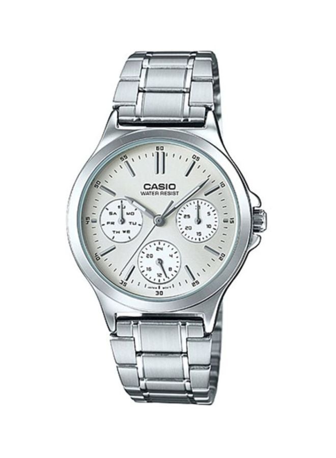 CASIO Men Water Resistant Analog Watch LTP-V300D-7AUDF - 38 mm - Silver - Image 1