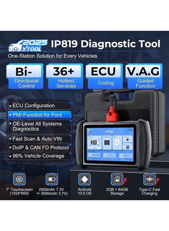 XTOOL XTOOL InPlus IP819 Bidirectional Scan Tool with 3-Year Updates  - Image 2