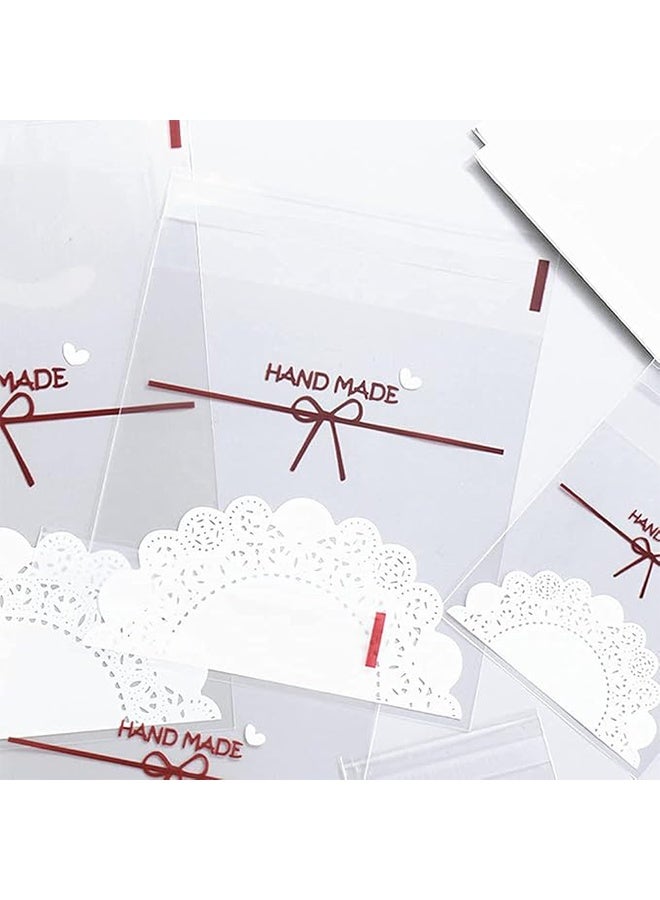 200 PCS Self Adhesive Plastic Cookie Bags, Bowknot Clear Treat Bags for Cookies Candy Biscuits, Perfect for Bakery DIY Favors and Holiday Gift Packaging - Image 5