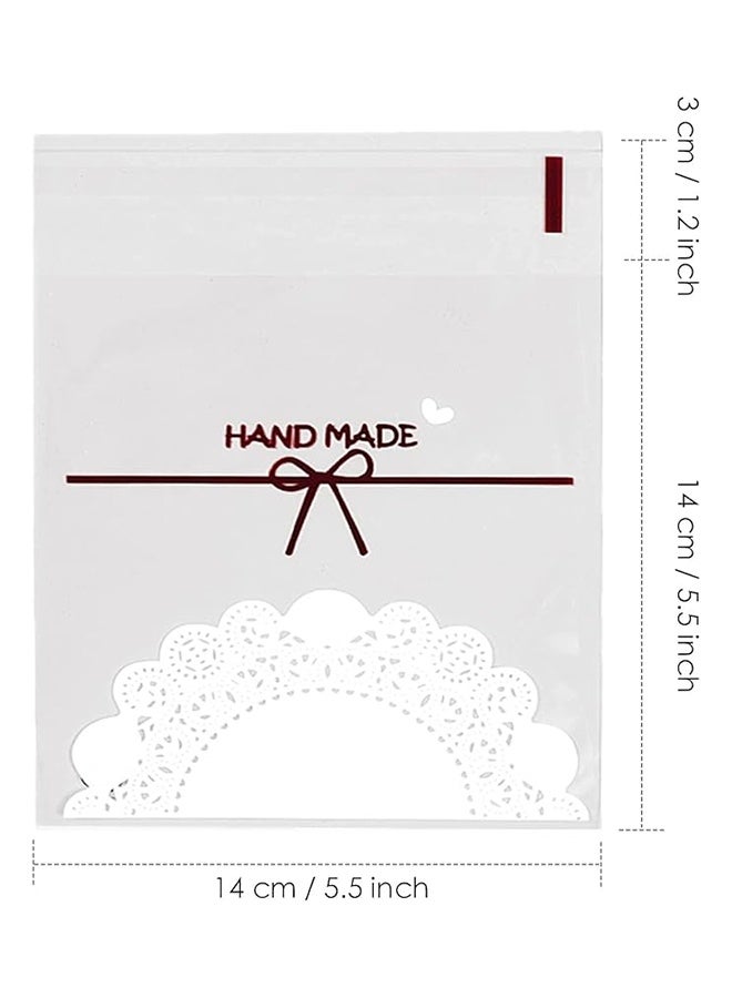 200 PCS Self Adhesive Plastic Cookie Bags, Bowknot Clear Treat Bags for Cookies Candy Biscuits, Perfect for Bakery DIY Favors and Holiday Gift Packaging - Image 2