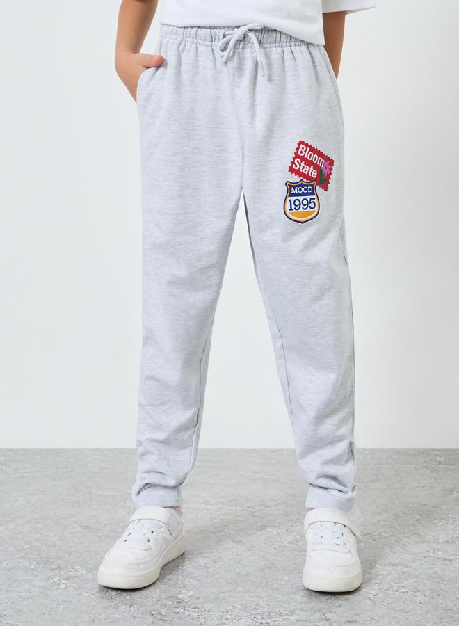 Styli Teens Grey Graphic Print Cotton Joggers - Image 1