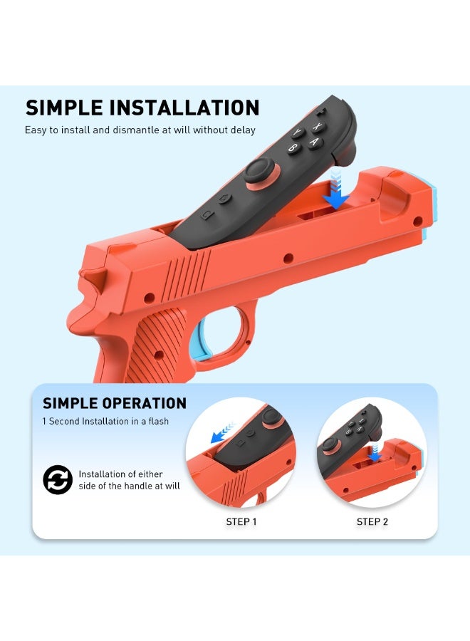 KISSUN Game Gun for Nintendo Switch 2 JoyCon, Controller Grip for Sniper Elite, Hunting Simulator, for Wolfenstein 2, for Splatoon, for Big Buck Hunter Arcade and Other Switch Shooting Games, 2 pack - Image 4