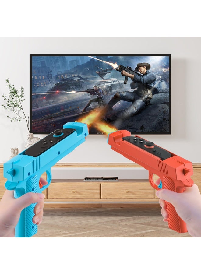 KISSUN Game Gun for Nintendo Switch 2 JoyCon, Controller Grip for Sniper Elite, Hunting Simulator, for Wolfenstein 2, for Splatoon, for Big Buck Hunter Arcade and Other Switch Shooting Games, 2 pack - Image 3