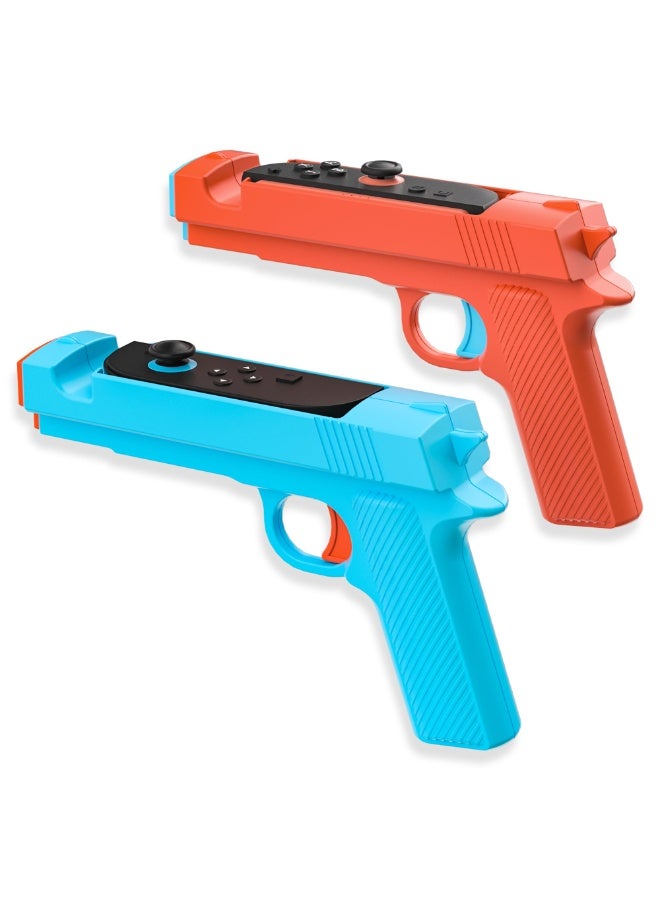 KISSUN Game Gun for Nintendo Switch 2 JoyCon, Controller Grip for Sniper Elite, Hunting Simulator, for Wolfenstein 2, for Splatoon, for Big Buck Hunter Arcade and Other Switch Shooting Games, 2 pack - Image 1