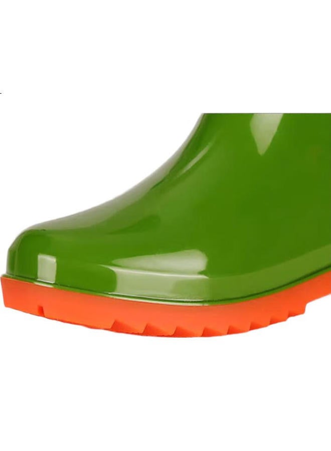 Pull Back Warrior Rain Boots For Men, High-Top Waterproof Non-Slip Rubber Shoes, Chemical-Resistant Acid And Alkali Resistant Rain Boots Water Shoes 29-1 Green 38 - Image 2